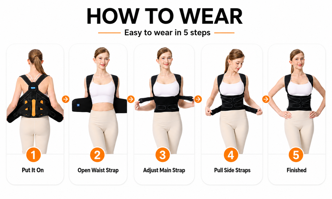 Full Back Posture Support Brace - size and fit guide
