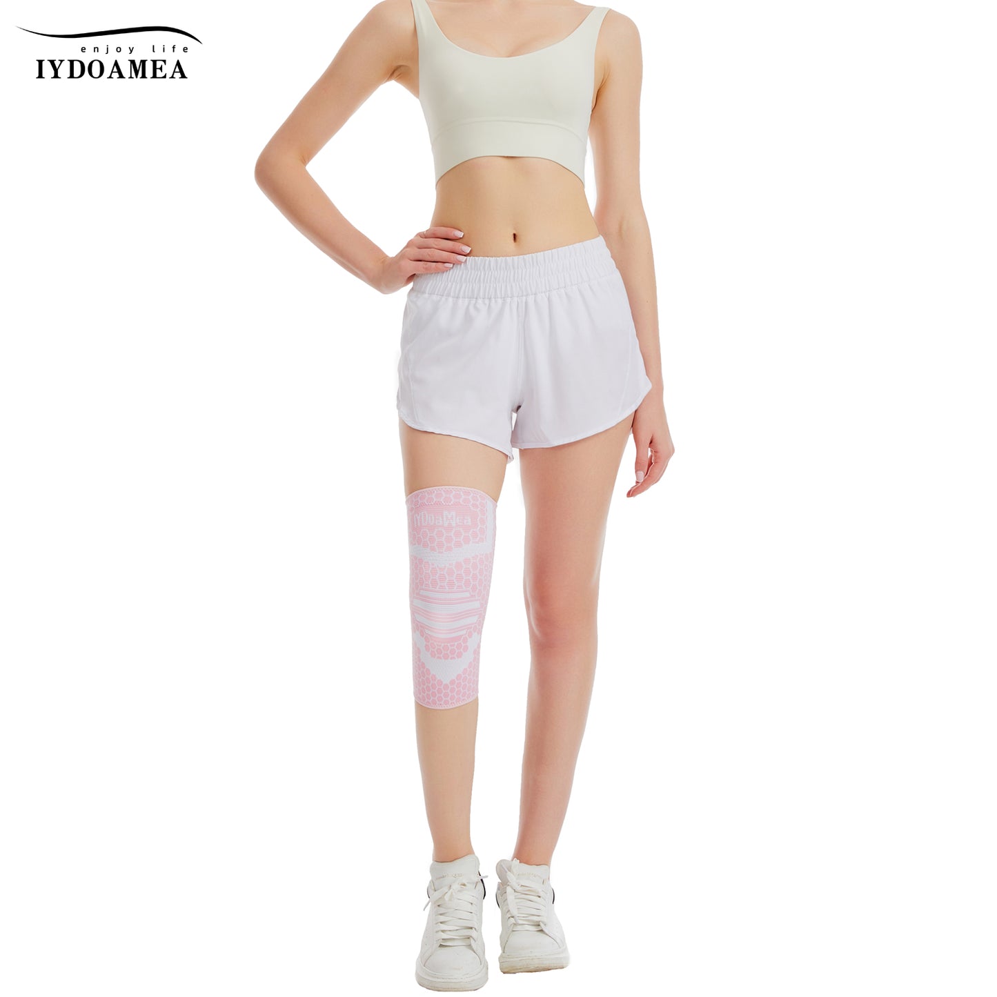 2 Pack Pink Knee Braces Compression Sleeves For Women