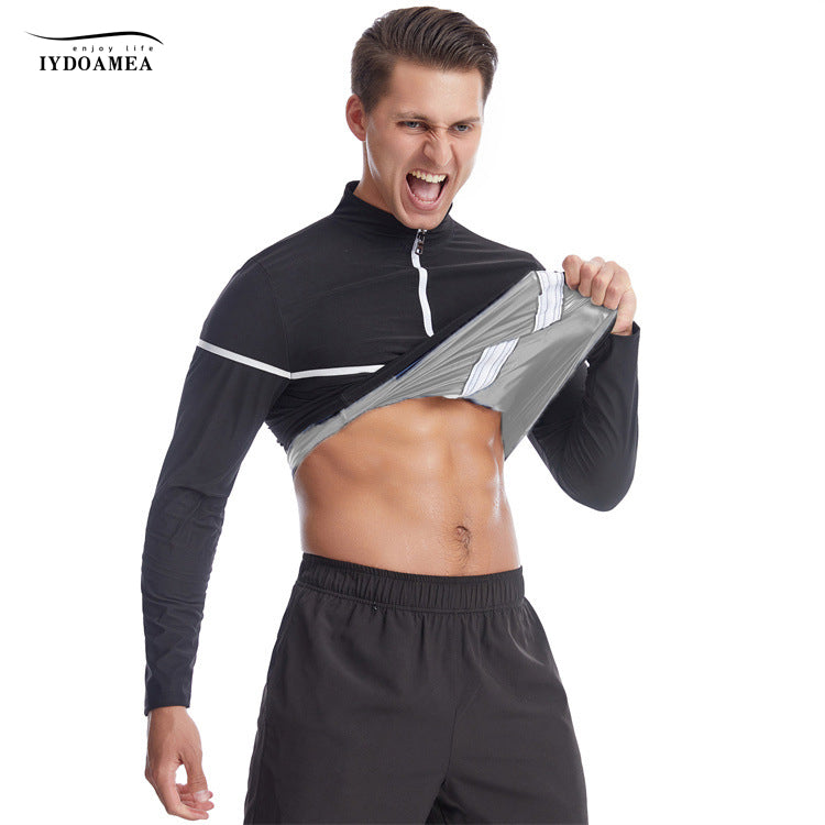 Long Sleeve Shirt with Zipper Sauna Suit Sweat Weight Loss