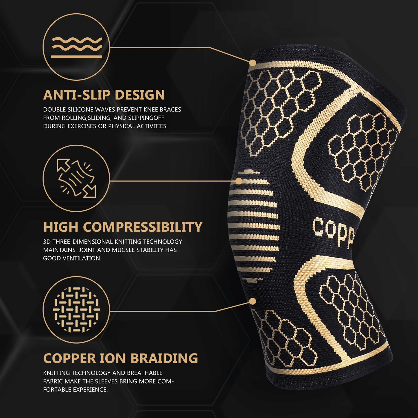 Compression Sleeve for Knee Pain Arthritis Joint Pain Relief