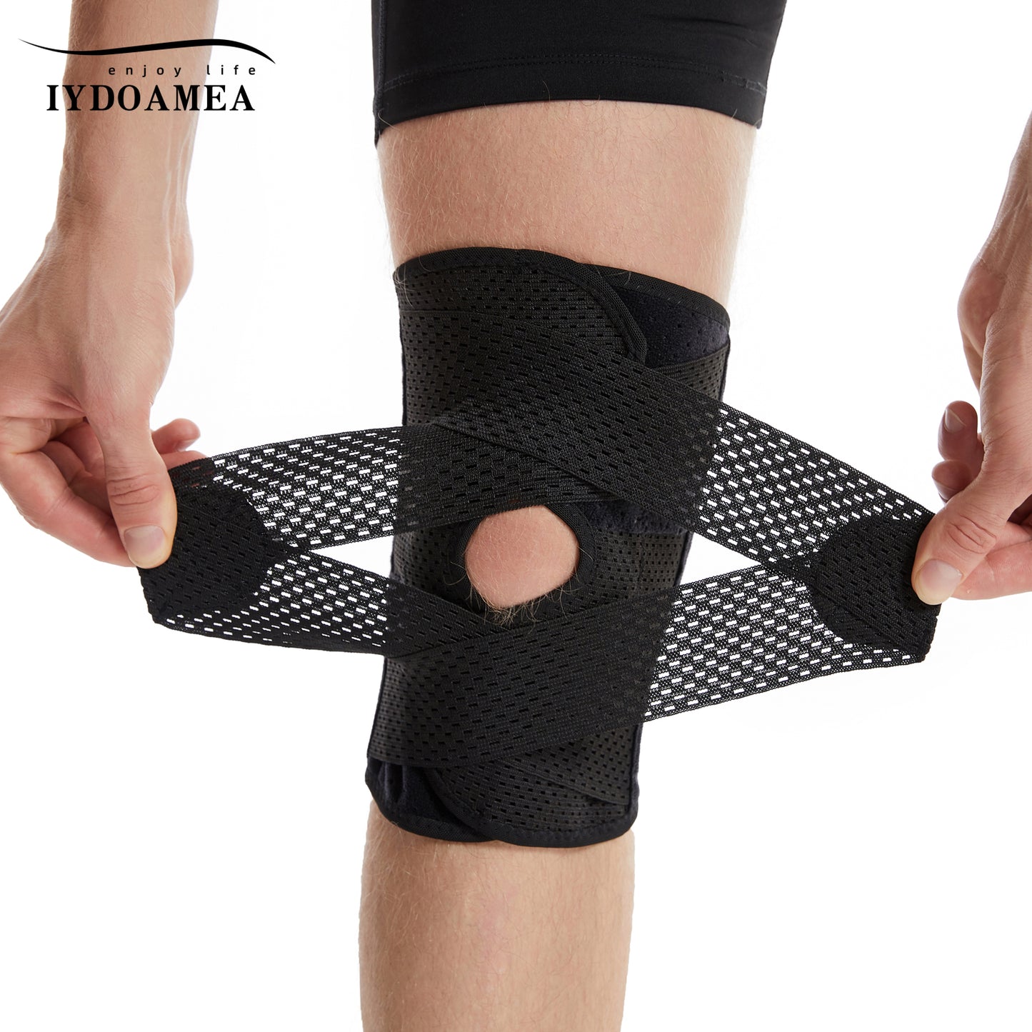 IYDoaMea Plus Size Knee Compression Wrap Brace (Order A Size Up), Breathable Adjustable Knee Brace For Men And Women, Knee Brace With Side Stabilizers Leg Supporter Healthcare football accessories