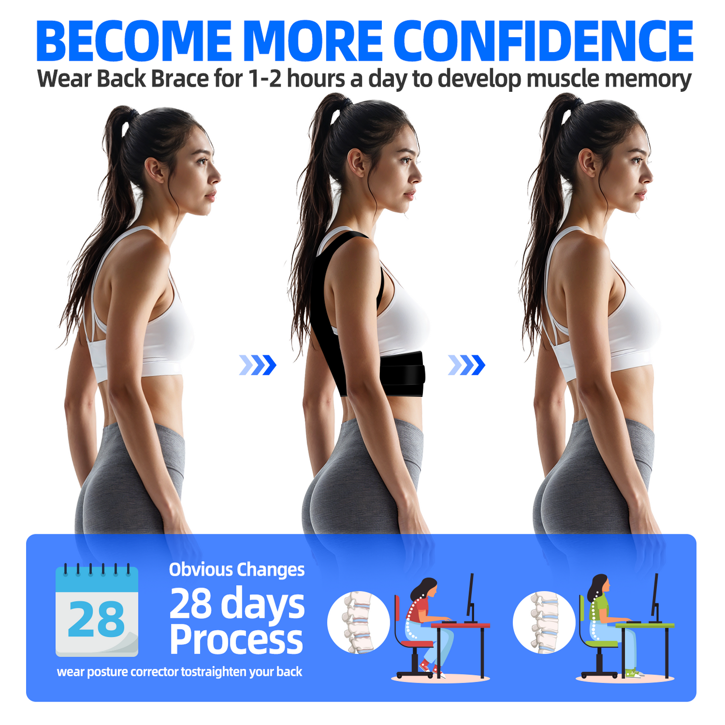 IYDoaMea Adjustable Posture Corrector for Improving Back Posture Relief for Upper and Lower Back
