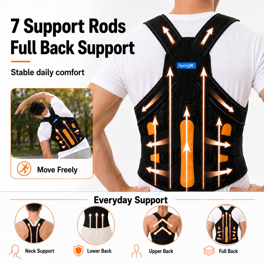 Full Back Posture Support Brace - product view 13