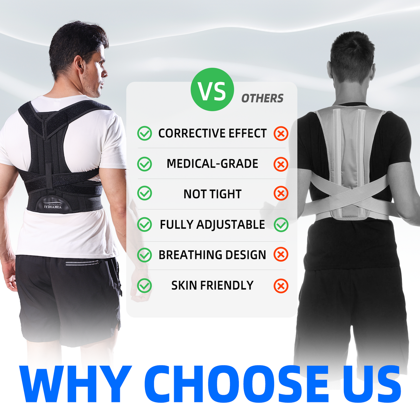 IYDoaMea Adjustable Posture Corrector for Improving Back Posture Relief for Upper and Lower Back