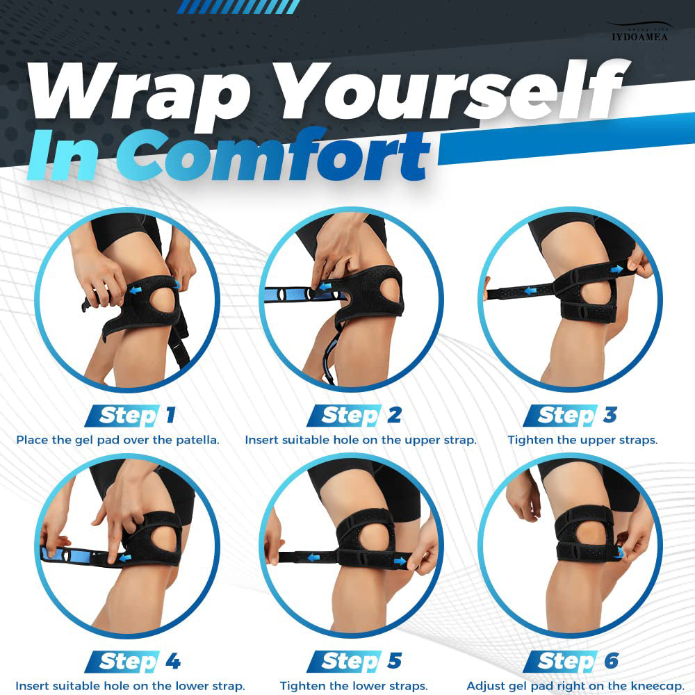 2 Pack Adjustable Patellar Tendon Support Strap Knee Pain Relief