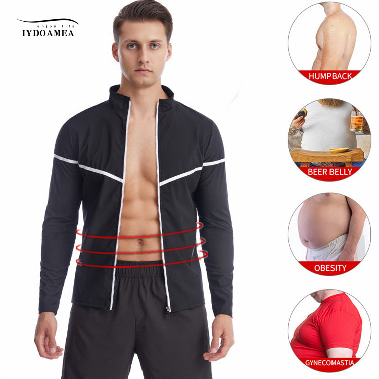 Long Sleeve Shirt with Zipper Sauna Suit Sweat Weight Loss