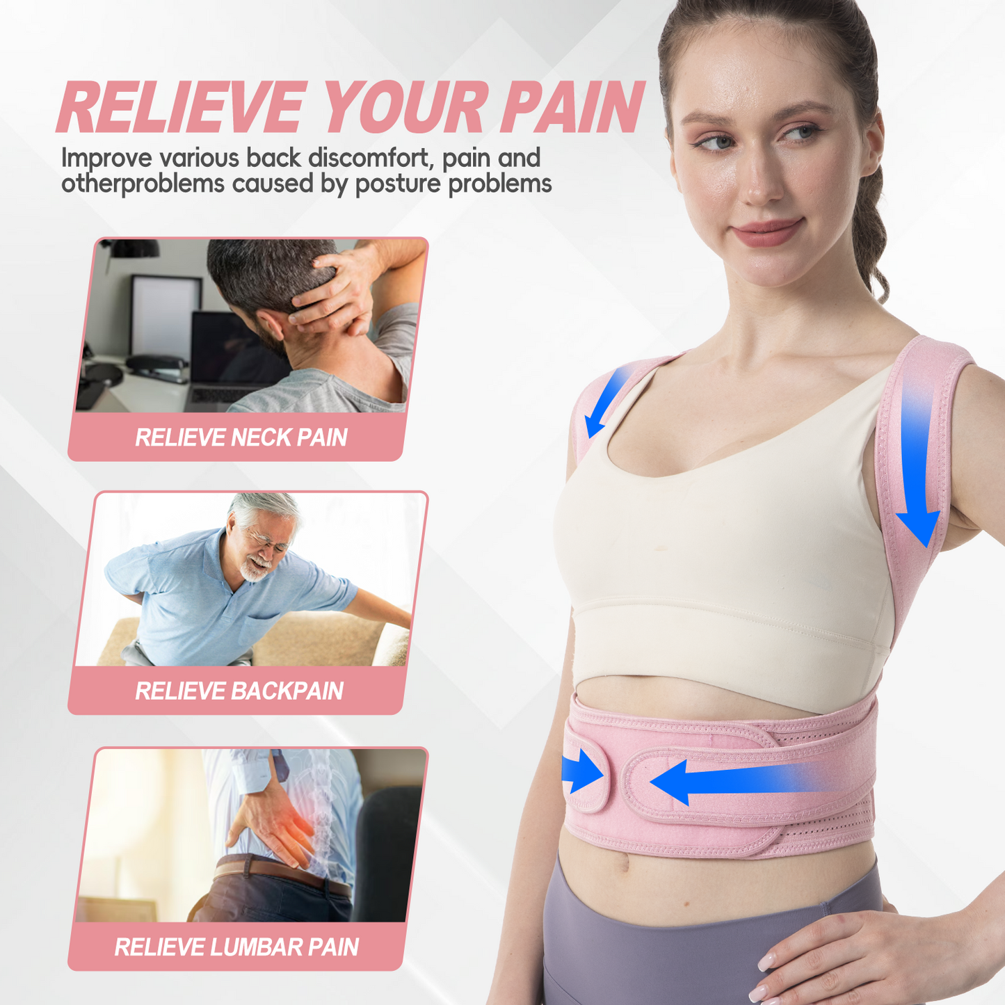 Posture Corrector For Women Back Brace For Lumbar Support And Upright