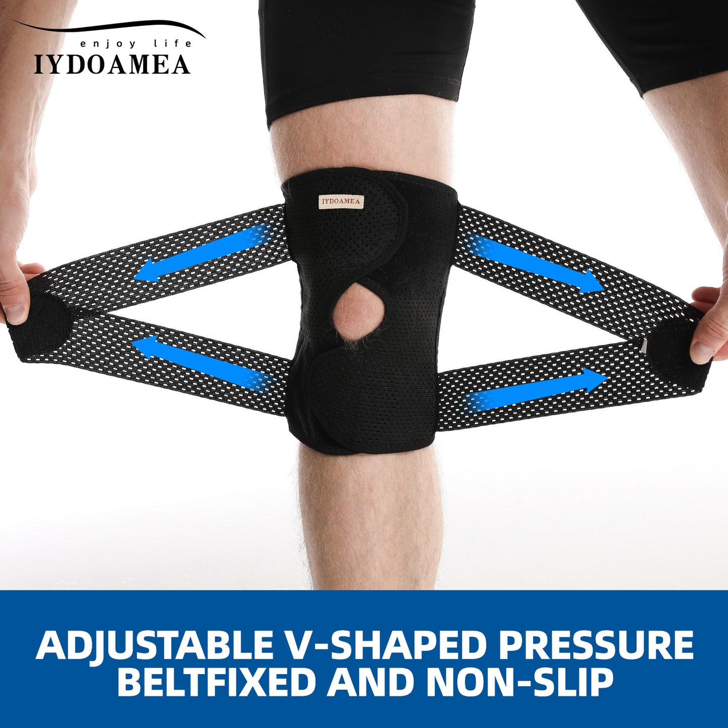 IYDoaMea Plus Size Knee Compression Wrap Brace (Order A Size Up), Breathable Adjustable Knee Brace For Men And Women, Knee Brace With Side Stabilizers Leg Supporter Healthcare football accessories