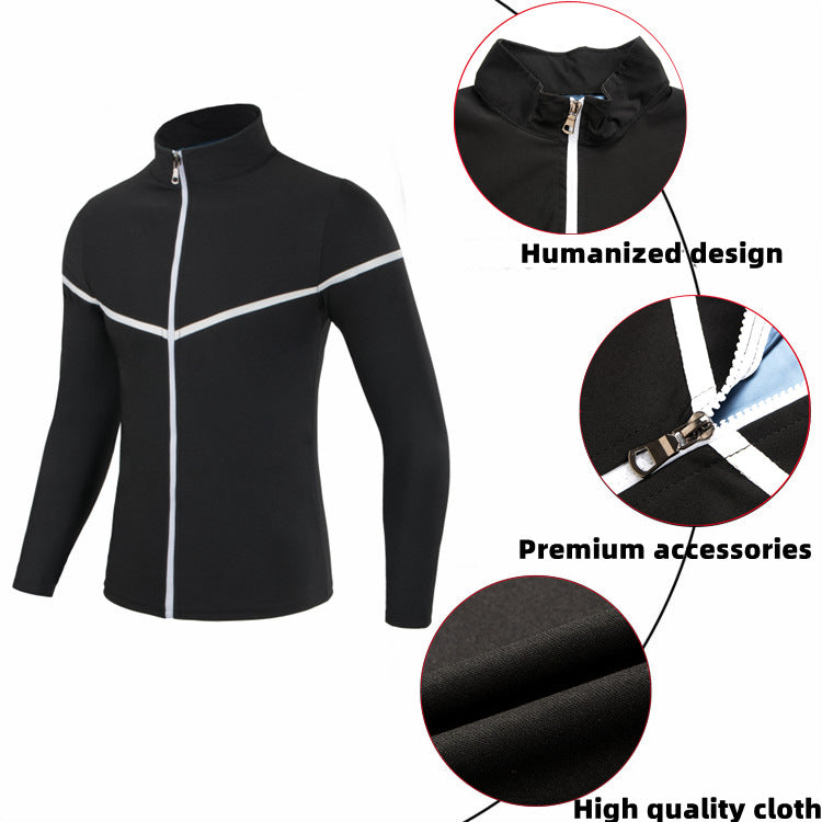 Long Sleeve Shirt with Zipper Sauna Suit Sweat Weight Loss