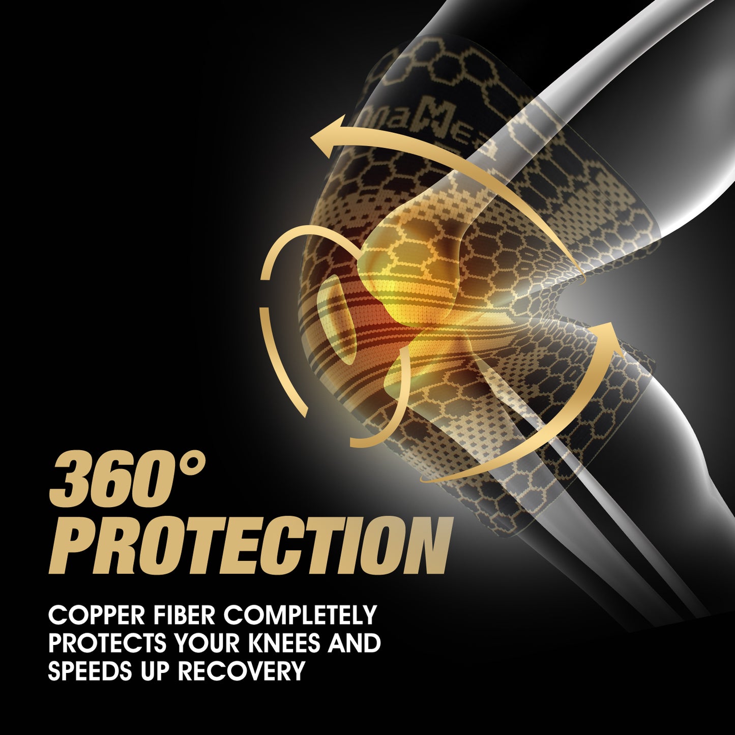 Copper Ions Fiber Compression Knee Sleeve for Women and Men
