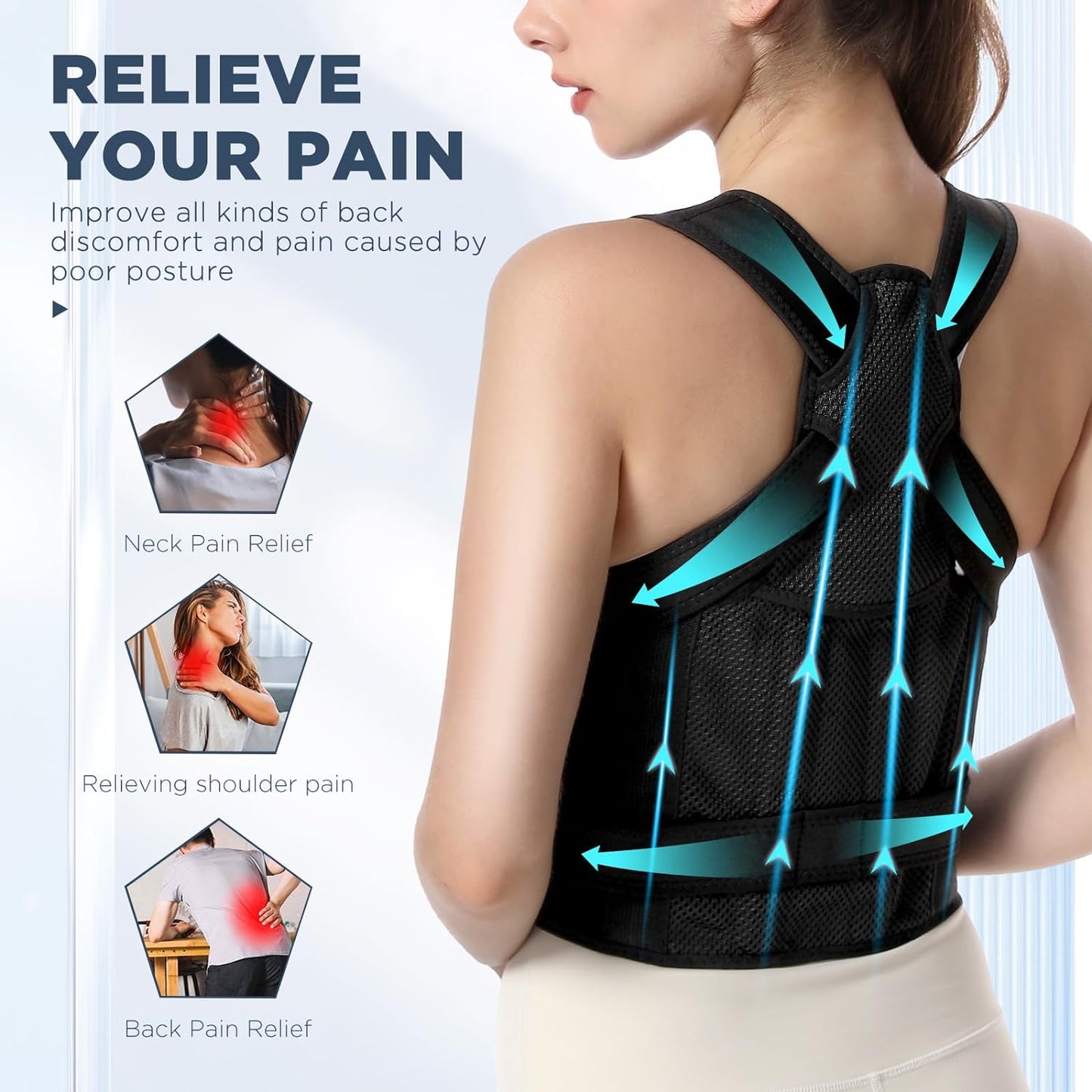 Back Brace and Posture Corrector for Women and Men