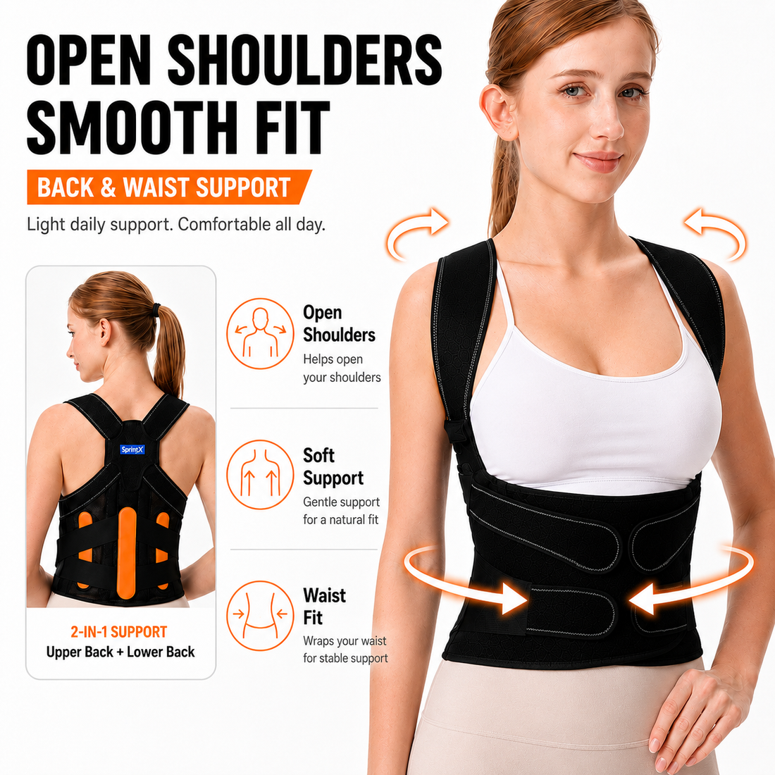 Full Back Posture Support Brace - product view 9