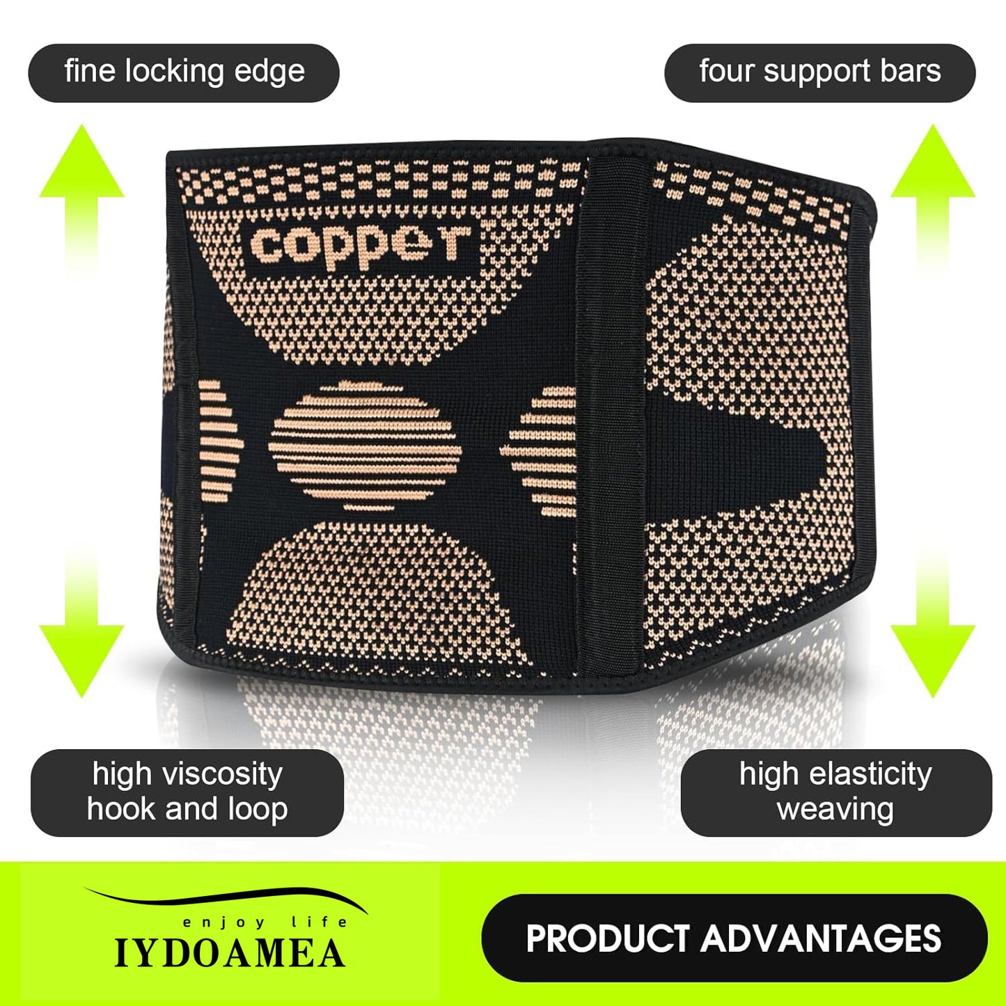 Copper Back Braces for Lower Back Pain Lumbar Support Belt