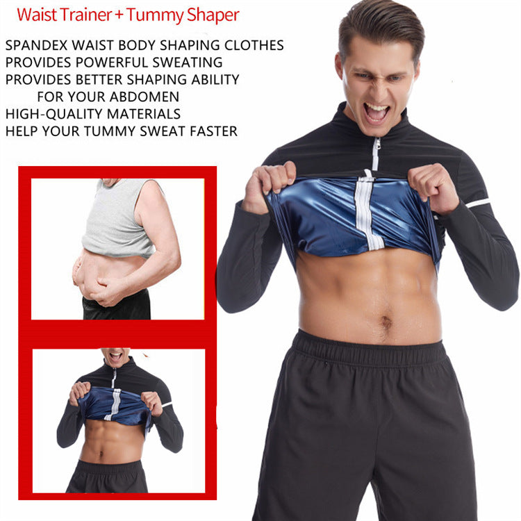 Long Sleeve Shirt with Zipper Sauna Suit Sweat Weight Loss