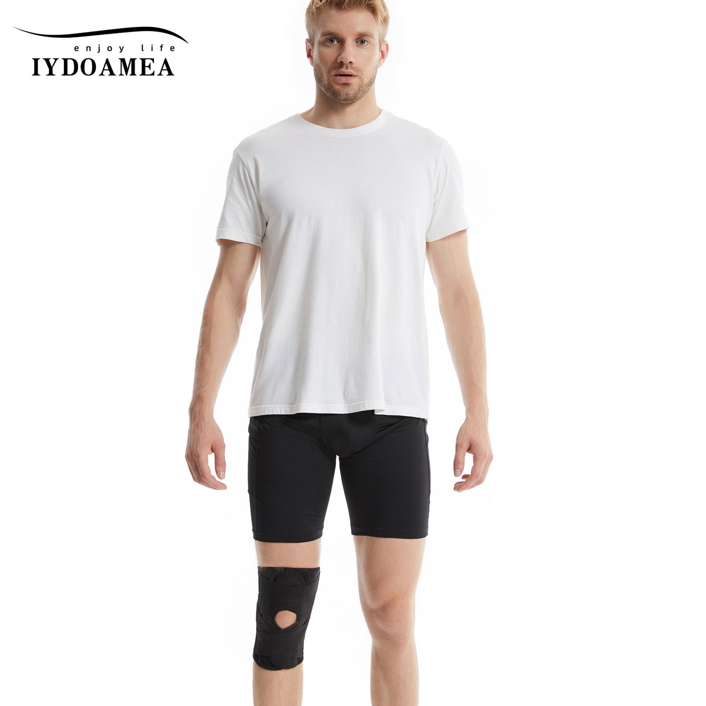IYDoaMea Plus Size Knee Compression Wrap Brace (Order A Size Up), Breathable Adjustable Knee Brace For Men And Women, Knee Brace With Side Stabilizers Leg Supporter Healthcare football accessories
