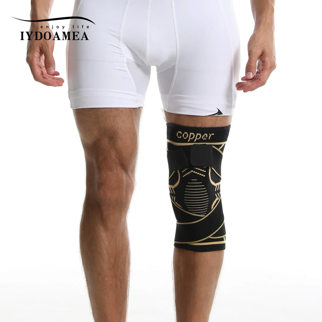 Copper Knee Support Brace with Adjustable Straps - IYDoaMea Sport