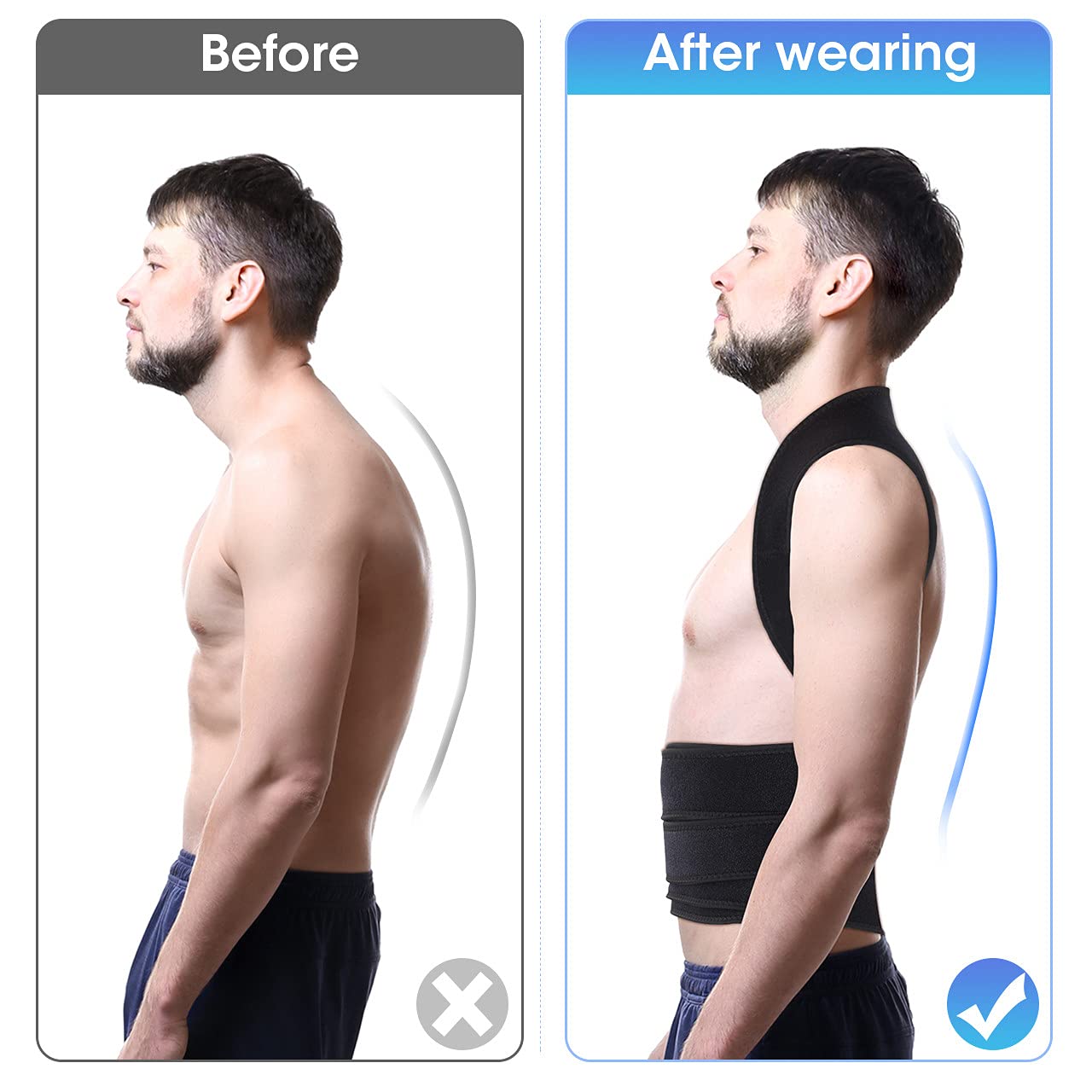 Adjustable Posture Back Brace for Upper and Lower Back Pain Relief