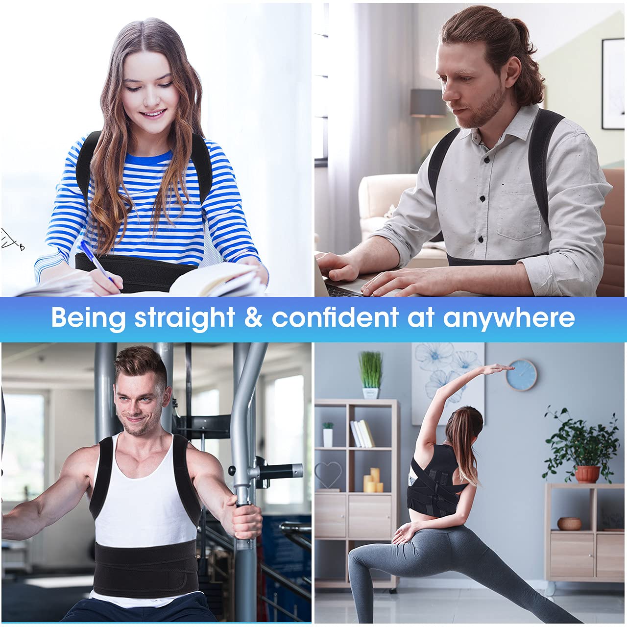 Adjustable Posture Back Brace for Upper and Lower Back Pain Relief