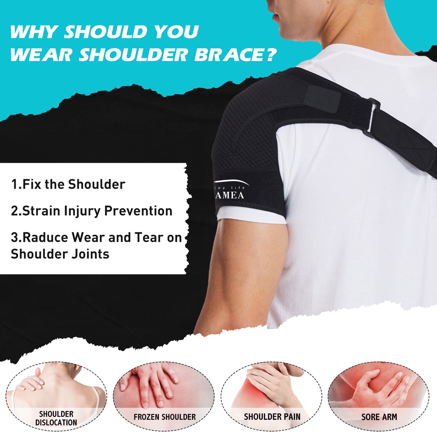IYDoaMea 1pc Shoulder Brace For Torn Rotator Cuff, Shoulder Relieve Fatigue Support And Compression For Men And Women - Sleeve Wrap For Shoulder Stability And Recovery Healthcare Tool