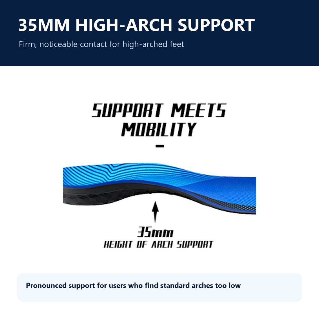35mm high arch support side profile