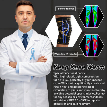 IYDoaMea 1PC  Compression Sleeve - Professional Support Brace With Adjustable Straps For Men And Women, Providing Comfortable Compression And Stability For Active Lifestyles (Order A Size Up) knee pain support strap Lightweight Compression