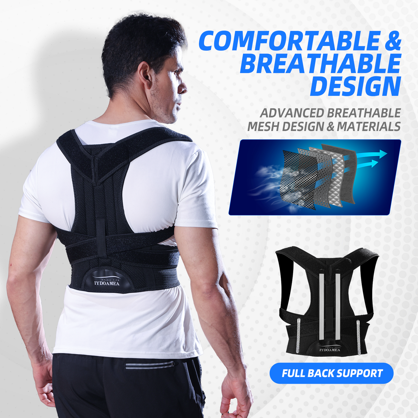 IYDoaMea Adjustable Posture Corrector for Improving Back Posture Relief for Upper and Lower Back