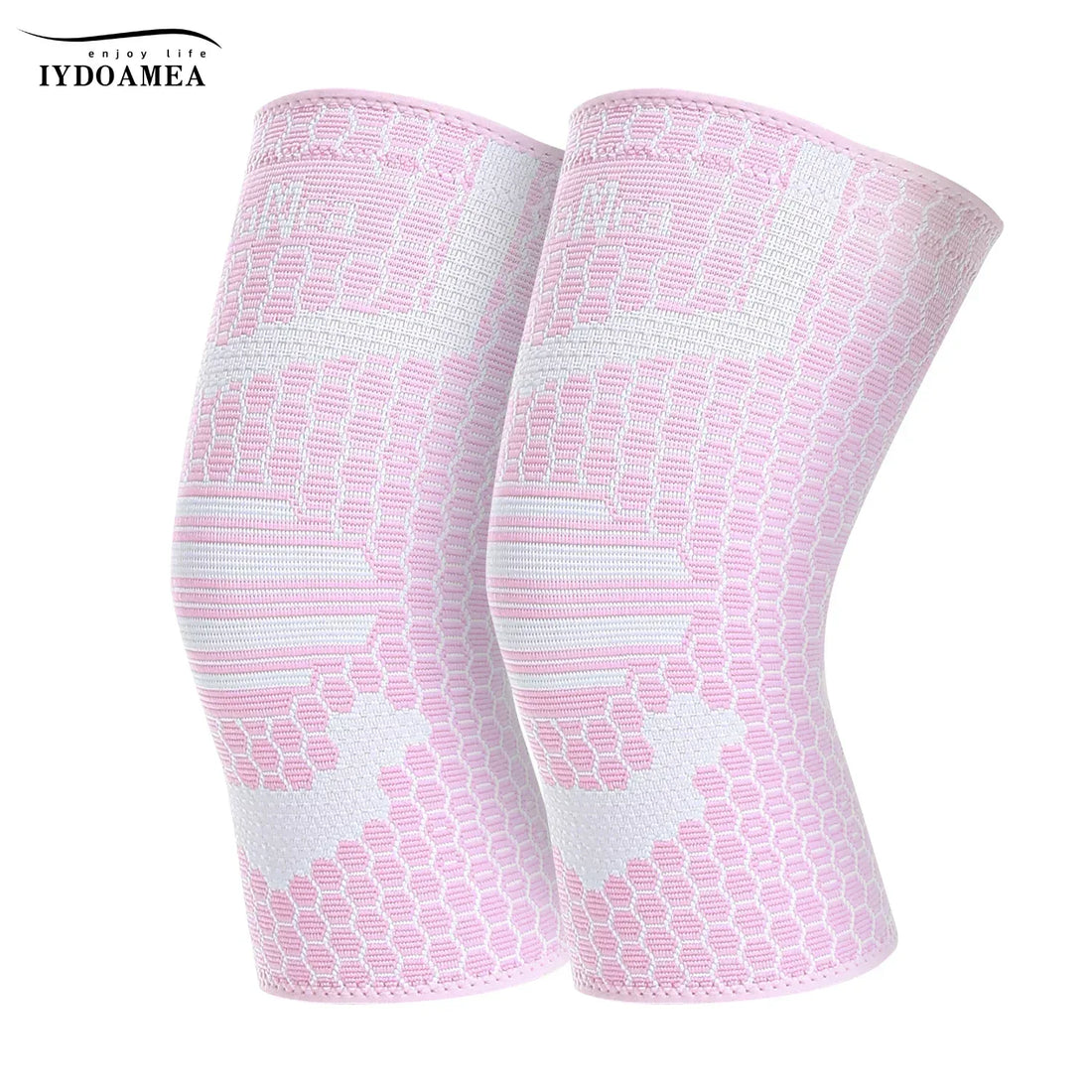 2 Pack Pink Knee Braces Compression Sleeves For Women - IYDoaMea Sport