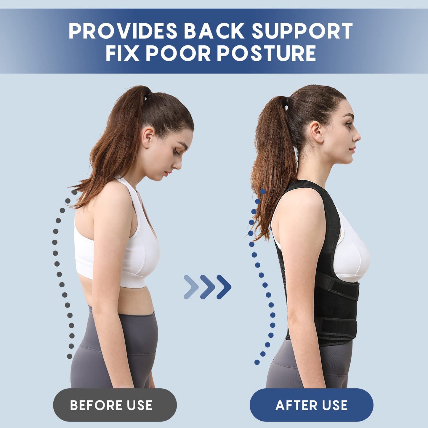 IYDoaMea Back Brace Posture Corrector for Women and Men, Shoulder Straightener, Adjustable Full Back Support, Upper and Lower Back Pain Relief - Scoliosis, Hunchback, Hump, Thoracic, Spine Corrector