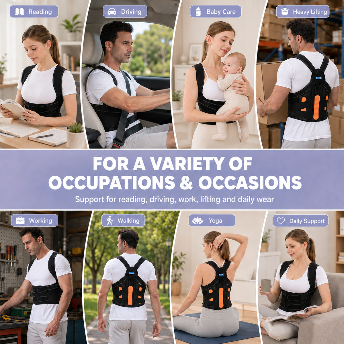 Full Back Posture Support Brace - back support design