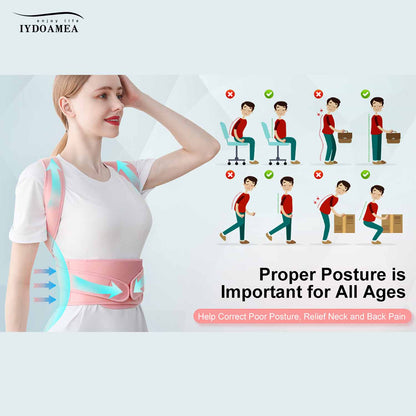 Adjustable Full Back Brace Posture Corrector For Women