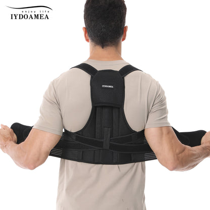 IYDoaMea Back Brace Posture Corrector for Men and Women, Adjustable Shoulder Straightener Full Back Support, Upper and Lower Back Brace for Pain Relief, Scoliosis, Hunchback, Hump