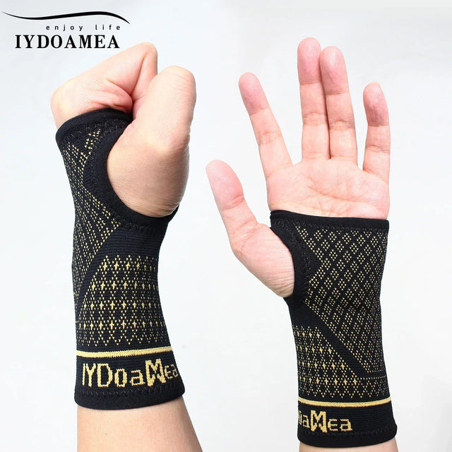 Copper Wrist Compression Sleeves for Support and Workout - IYDoaMea