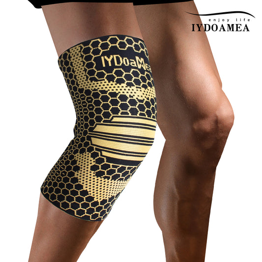 IYDoaMea 1 PC Copper Plus Size Knee Braces For Men And Women - Knee Compression Sleeves With Copper Ions Infused Fiber For Running, Hiking, Working knee pain black friday Outdoorfun Leg Protector football accessories