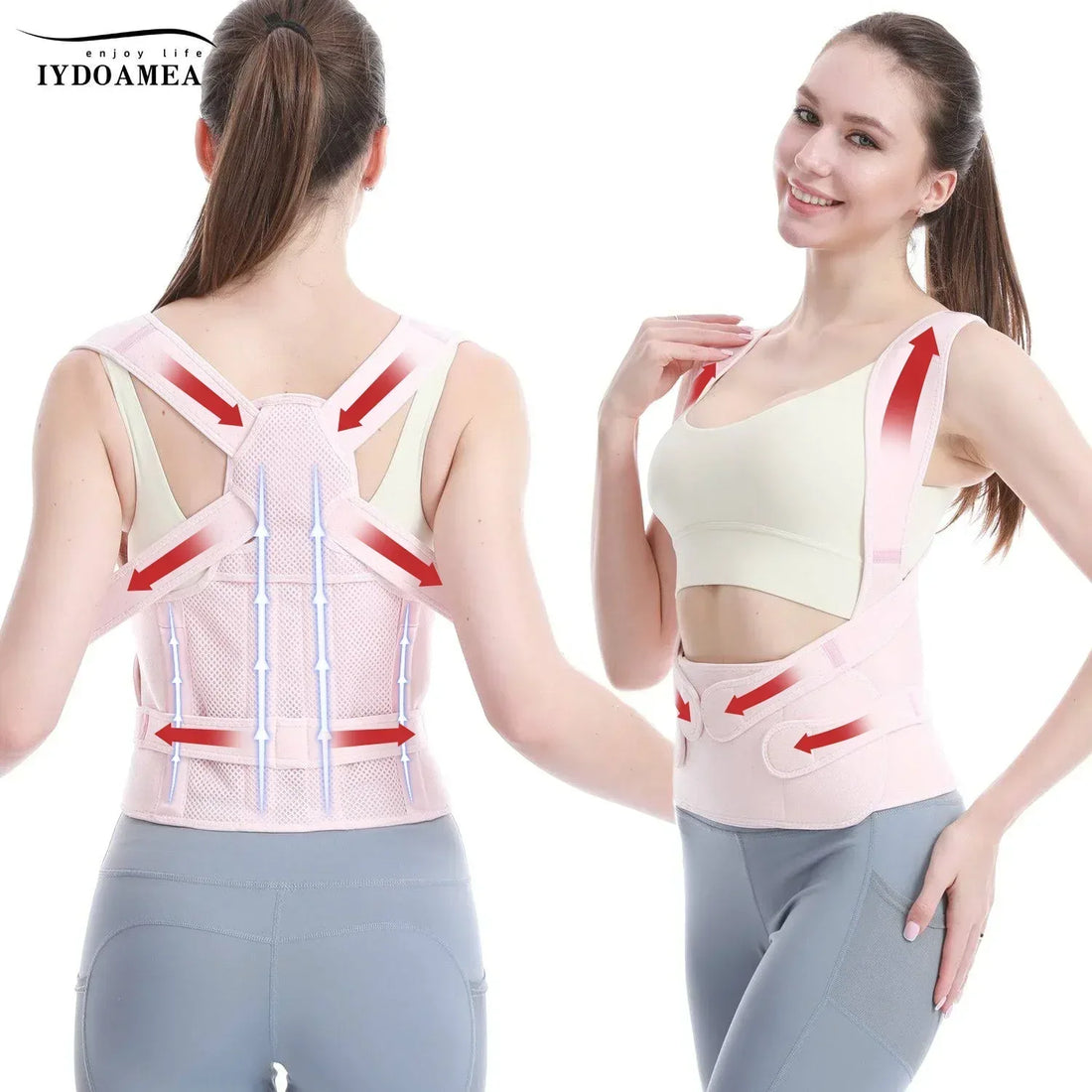 Adjustable Full Back Brace Posture Corrector For Women - IYDoaMea
