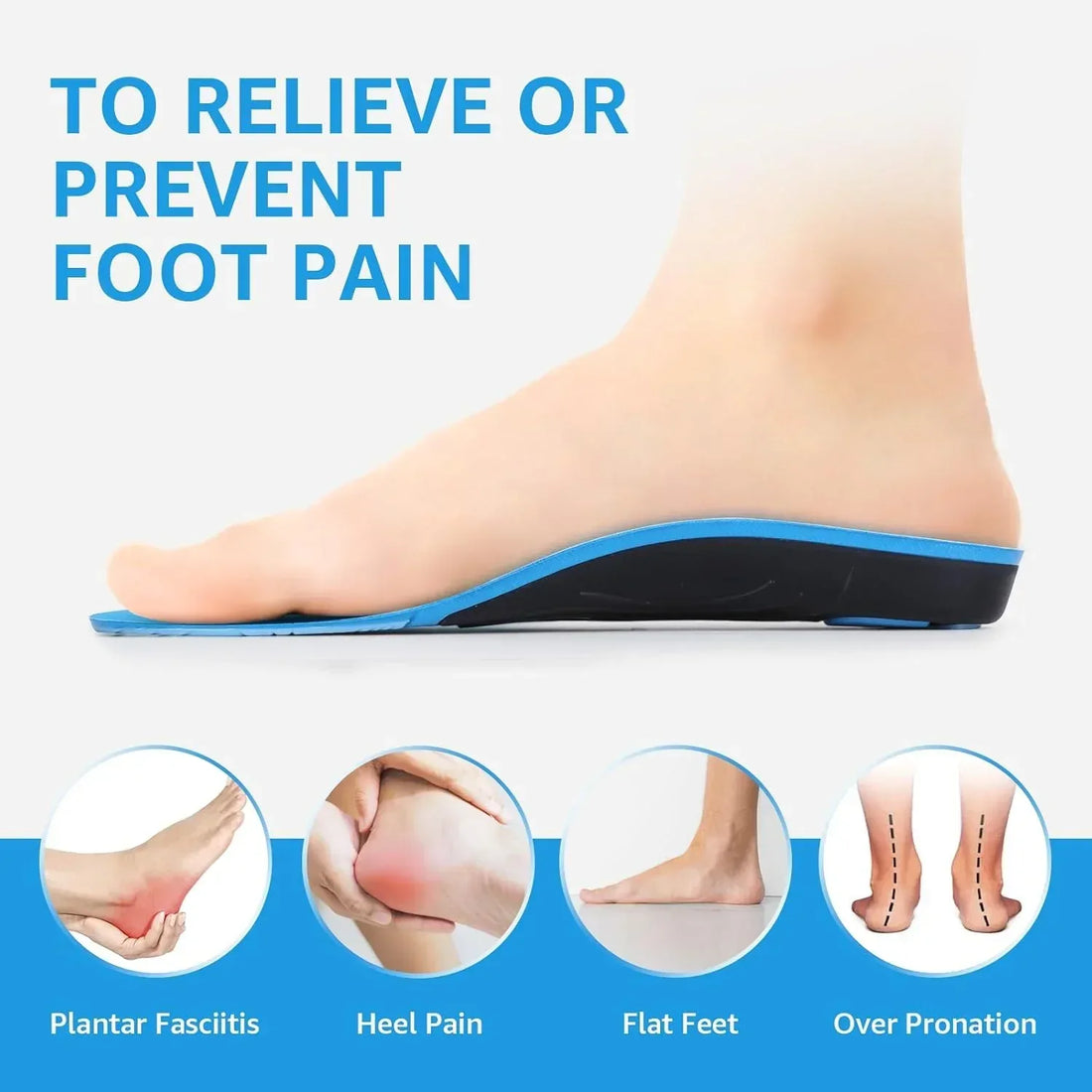 220+ lbs Plantar Fasciitis High Arch Support Insoles for Men Women - IYDoaMea Sport