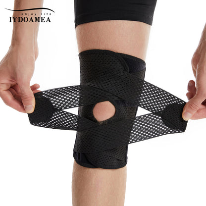 IYDoaMea Plus Size Knee Compression Wrap Brace (Order A Size Up), Breathable Adjustable Knee Brace For Men And Women, Knee Brace With Side Stabilizers Leg Supporter Healthcare football accessories
