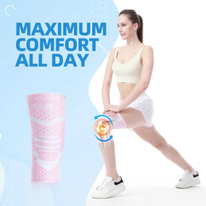 2 Pack Pink Knee Braces Compression Sleeves For Women - IYDoaMea Sport