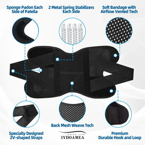 Compression Knee Support with Air Mesh Fabric Maximum Size 7XL Obese People - IYDoaMea Sport