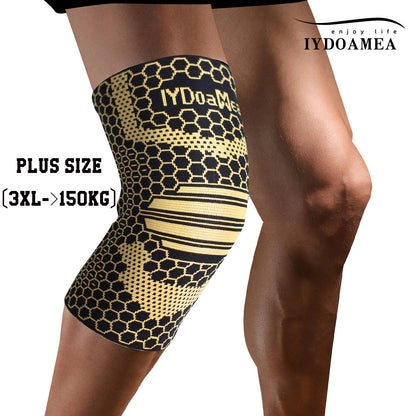 IYDoaMea 1 PC Copper Plus Size Knee Braces For Men And Women - Knee Compression Sleeves With Copper Ions Infused Fiber For Running, Hiking, Working knee pain black friday Outdoorfun Leg Protector football accessories