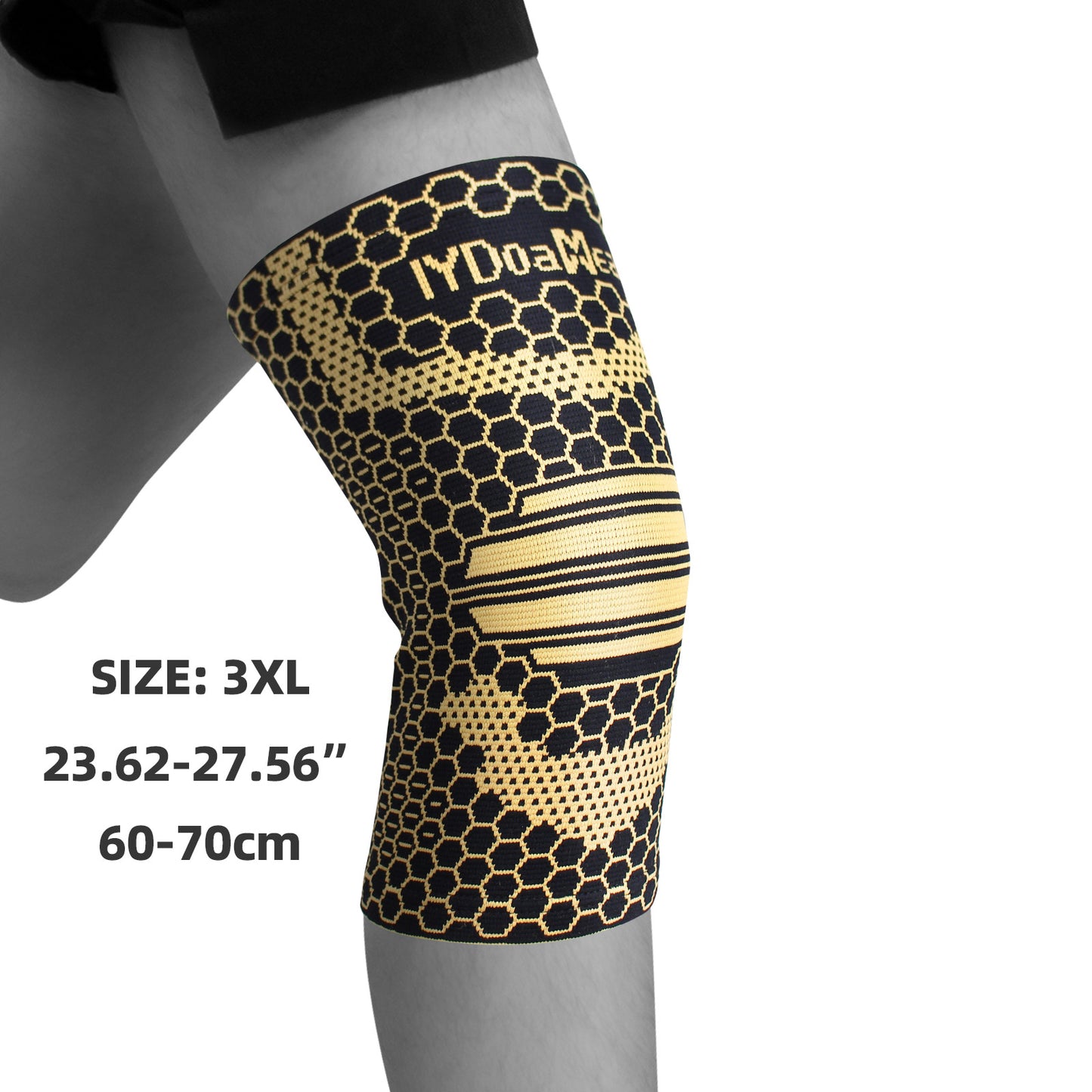 IYDoaMea 1 PC Copper Plus Size Knee Braces For Men And Women - Knee Compression Sleeves With Copper Ions Infused Fiber For Running, Hiking, Working knee pain black friday Outdoorfun Leg Protector football accessories