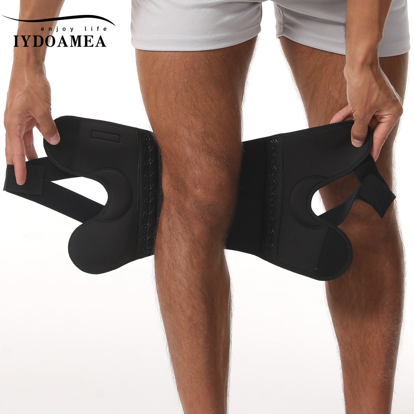 IYDoaMea 1 PC Knee Brace for Men & Women, Knee Support with Side Stabilizers & Patella Gel Pad