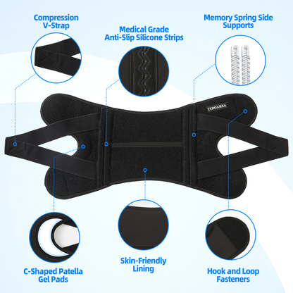 IYDoaMea 1 PC Knee Brace for Men & Women, Knee Support with Side Stabilizers & Patella Gel Pad