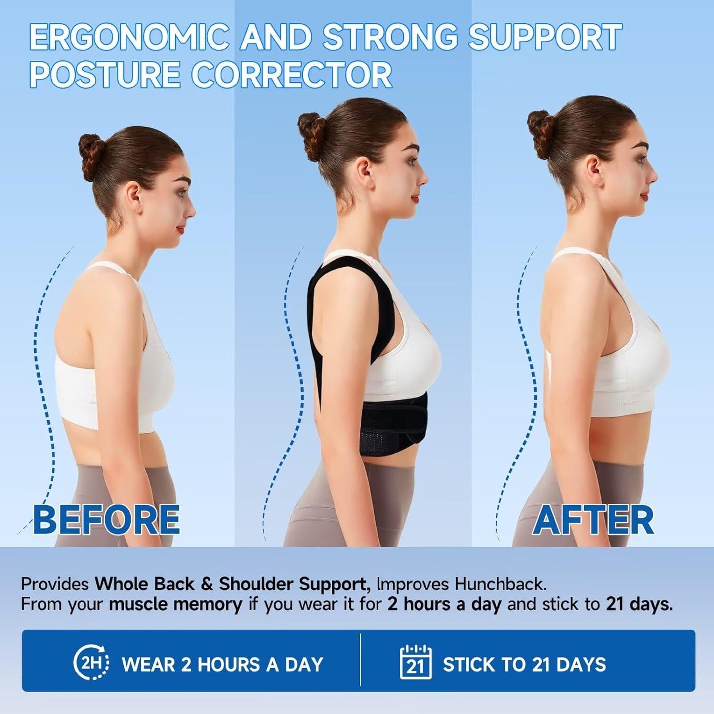 IYDoaMea Back Brace Posture Corrector for Men and Women, Adjustable Shoulder Straightener Full Back Support, Upper and Lower Back Brace for Pain Relief, Scoliosis, Hunchback, Hump