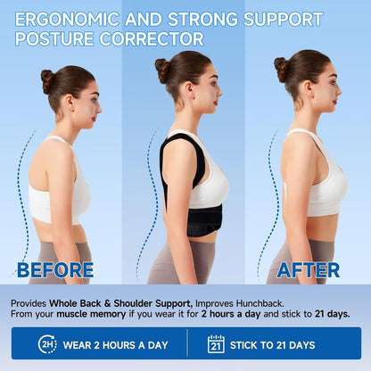 IYDoaMea Back Brace Posture Corrector for Men and Women, Adjustable Shoulder Straightener Full Back Support, Upper and Lower Back Brace for Pain Relief, Scoliosis, Hunchback, Hump