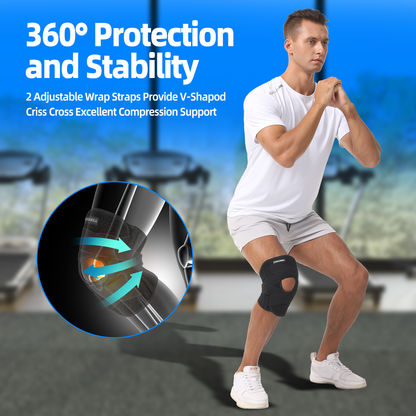 IYDoaMea 1 PC Knee Brace for Men & Women, Knee Support with Side Stabilizers & Patella Gel Pad