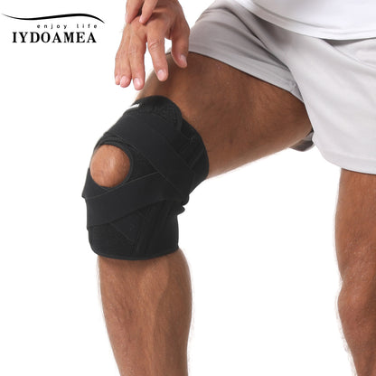 IYDoaMea 1 PC Knee Brace for Men & Women, Knee Support with Side Stabilizers & Patella Gel Pad