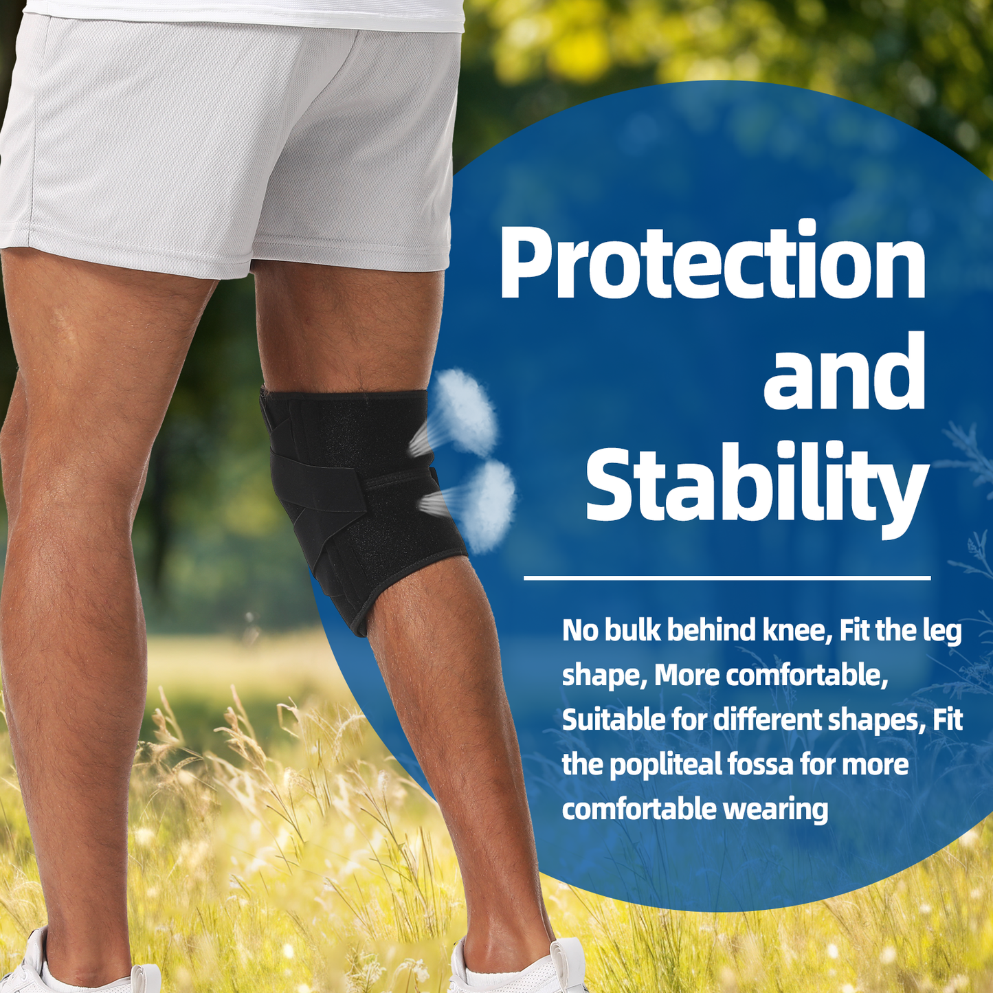 IYDoaMea 1 PC Knee Brace for Men & Women, Knee Support with Side Stabilizers & Patella Gel Pad