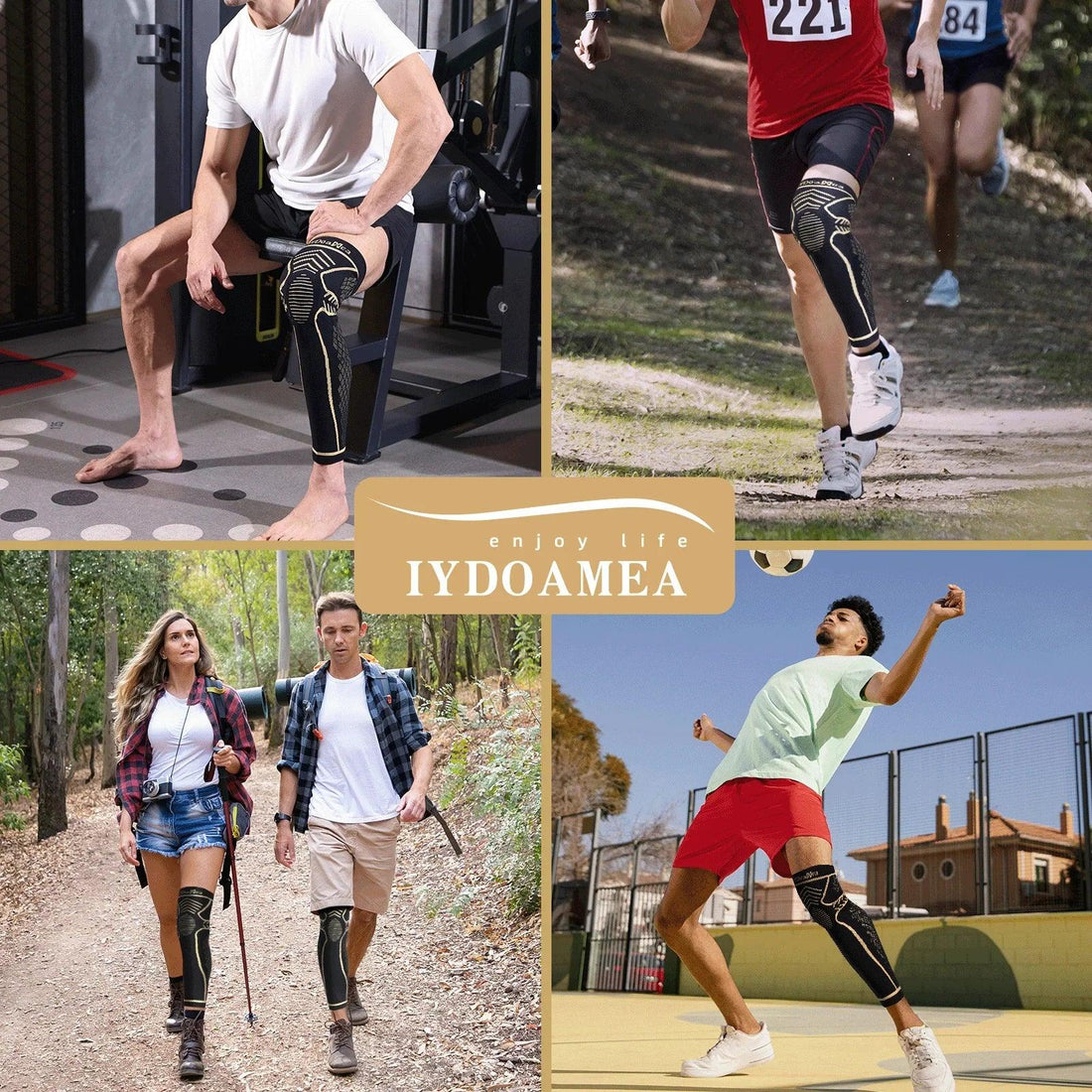 Anti Slip Copper Full Leg Compression Sleeve - IYDoaMea Sport