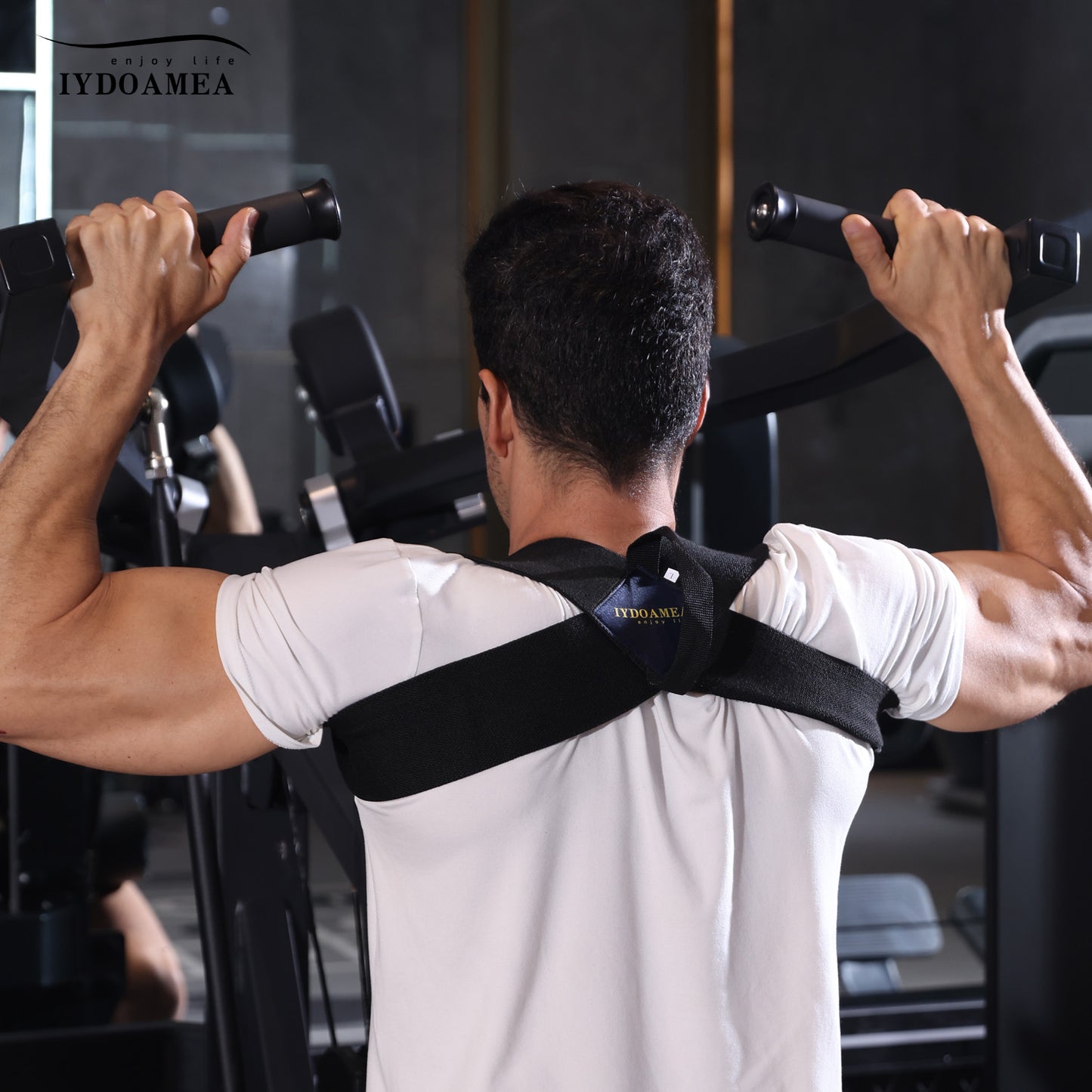 IYDoaMea 1PC Plus Size Fitness Heavy Shoulder Straps, Bench Presses, Shoulder Training Straps, Press Lifts, Chest Straight, Straight Back Assist Straps, Open Shoulder Assist Straps Heavy Shoulder Back Support Brace, Posture Corrector For Men And Women