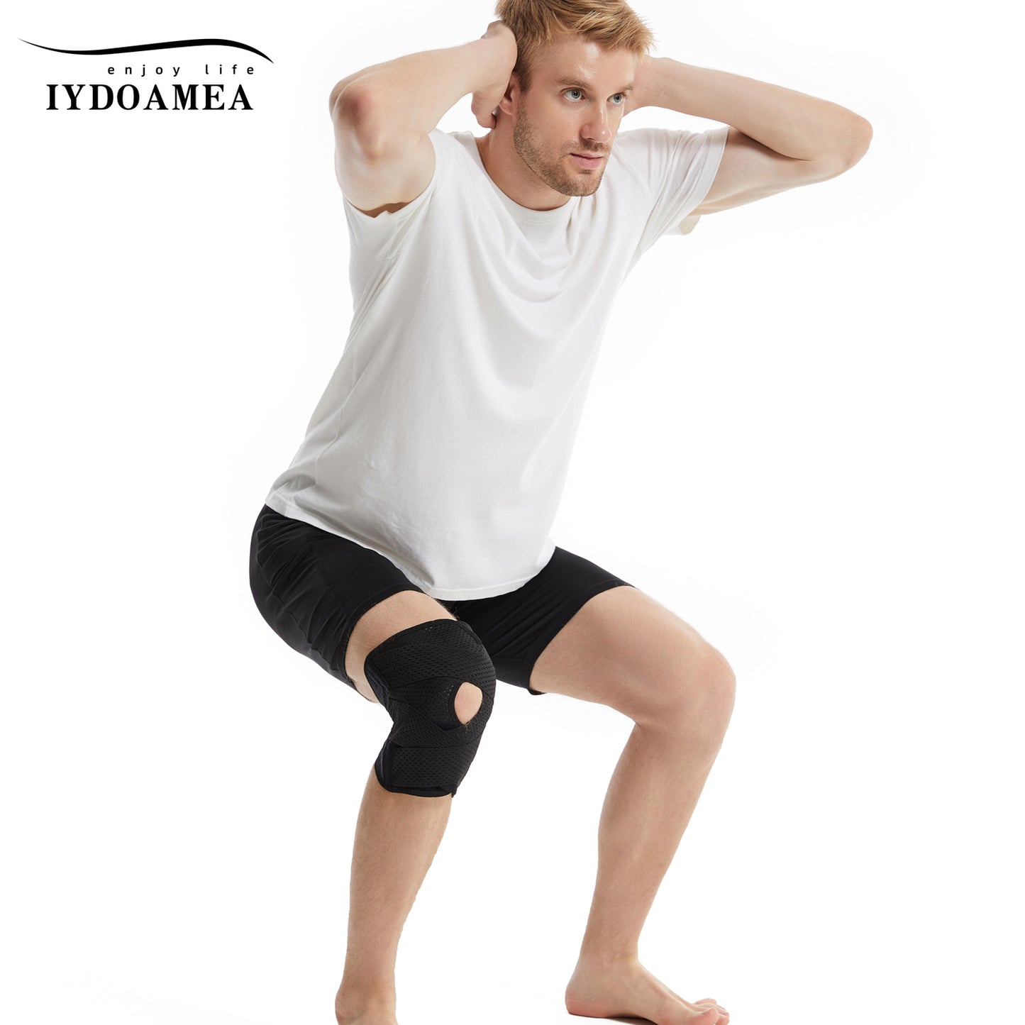 IYDoaMea Plus Size Knee Compression Wrap Brace (Order A Size Up), Breathable Adjustable Knee Brace For Men And Women, Knee Brace With Side Stabilizers Leg Supporter Healthcare football accessories
